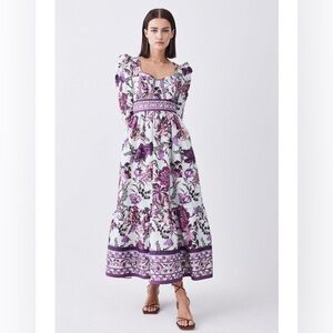 Karen Millen x Lydia Millen Floral Print Midi Dress (NWT)